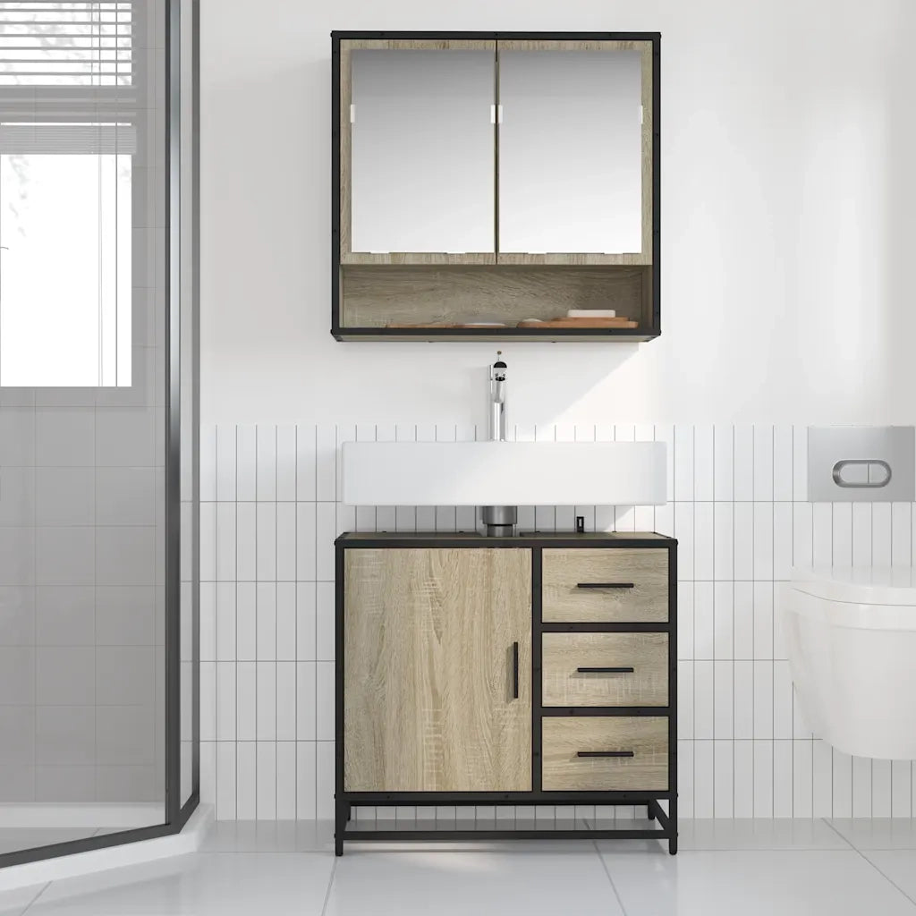 Mobile Lavabo | Armadio Lavabo da Bagno Rovere Sonoma 65x33x60 cm in Truciolato