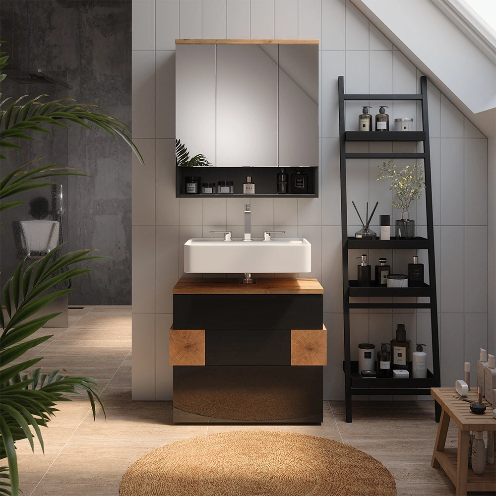Vicco Set di mobili da bagno Antracite 2 parti