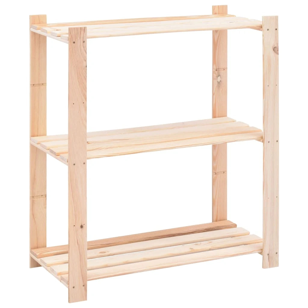 Scaffale portaoggetti a 3 ripiani 5 pezzi 80 x 38 x 90 cm pino 150 kg beige 02_0045726