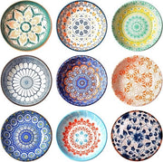 Piatti per Ramen Ciotoline ceramiche colorate - 9 ciotoline colorate per cereali per zuppe, risotti