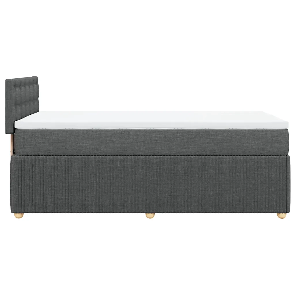 Giroletto a Molle con Materasso Grigio Scuro 100x200 cm Tessuto