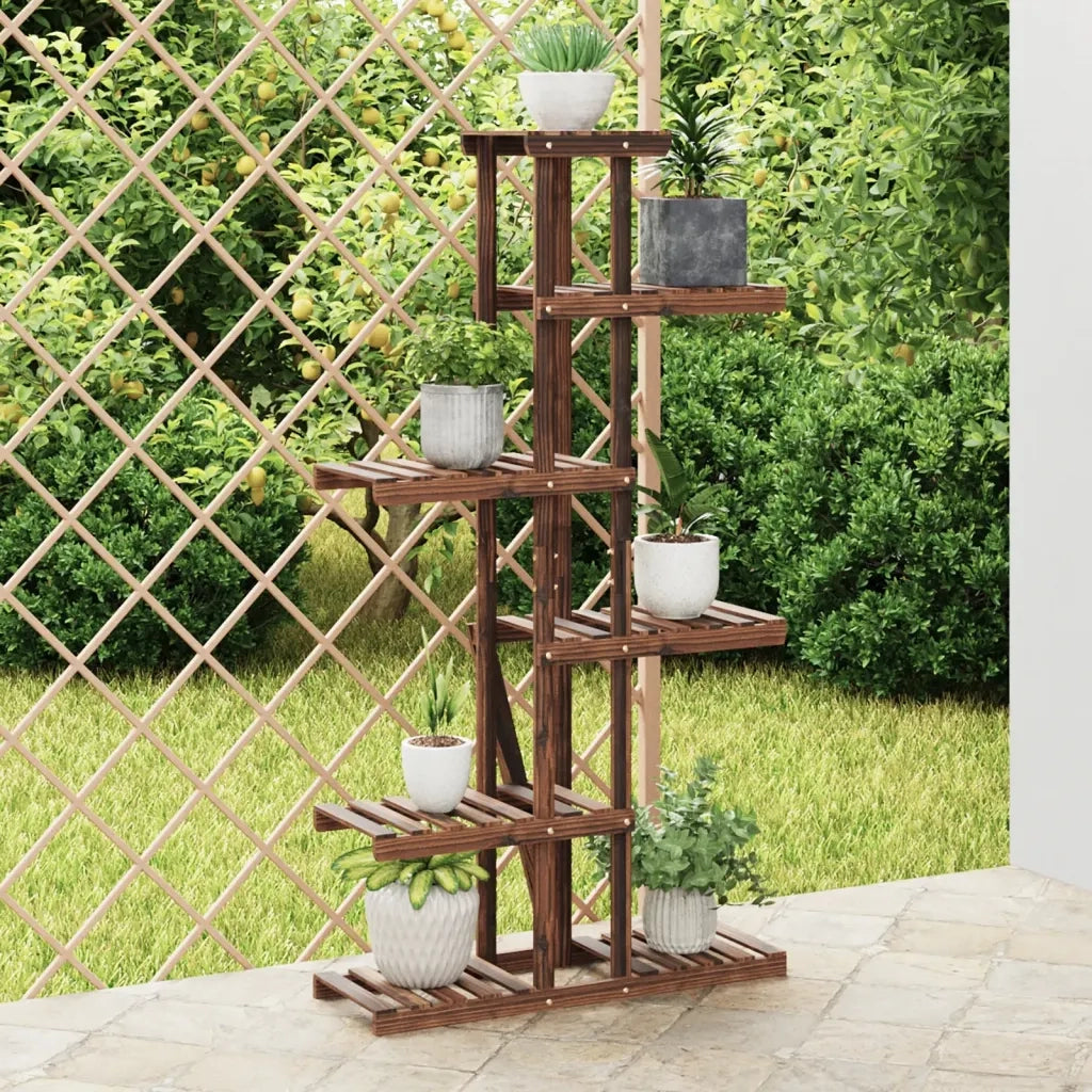 Portafiori-Supporto per Piante-Rastrelliera per Fiori 75x25x140,5 cm in Legno Massello di Abete 804564