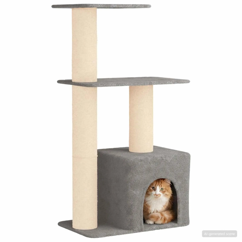 Albero per gatti con pali per graffiare in sisal Grigio Chiaro 42033064