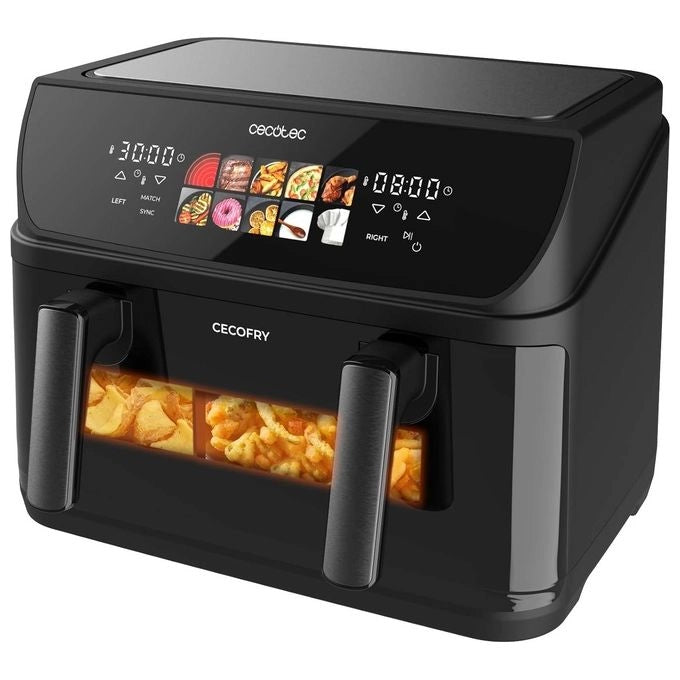 Cecotec Cecofry&Grill Duoheat 10000 Doppia 10 L Indipendente 2800 W Friggitrice ad aria calda Nero