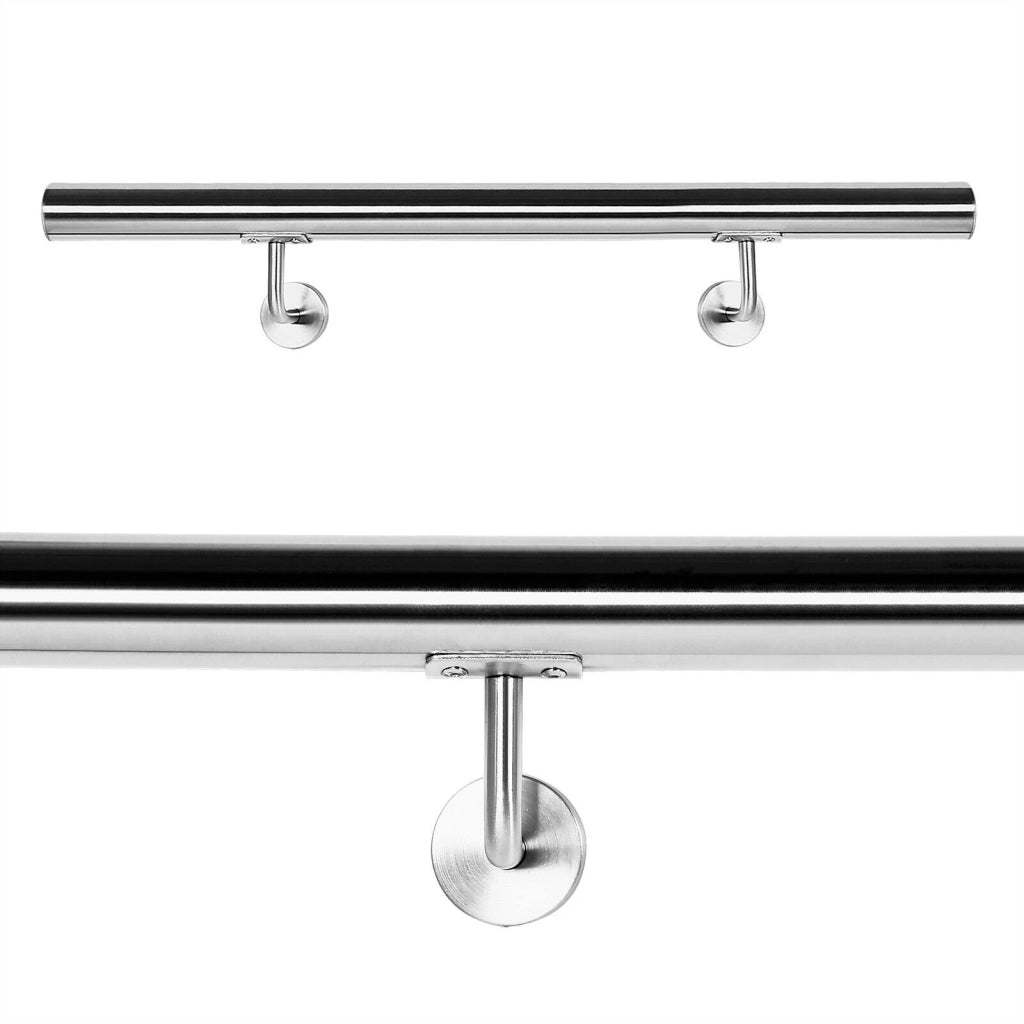 Kit corrimano da parete per scale da 100 cm acciaio raffinato 16_0000698