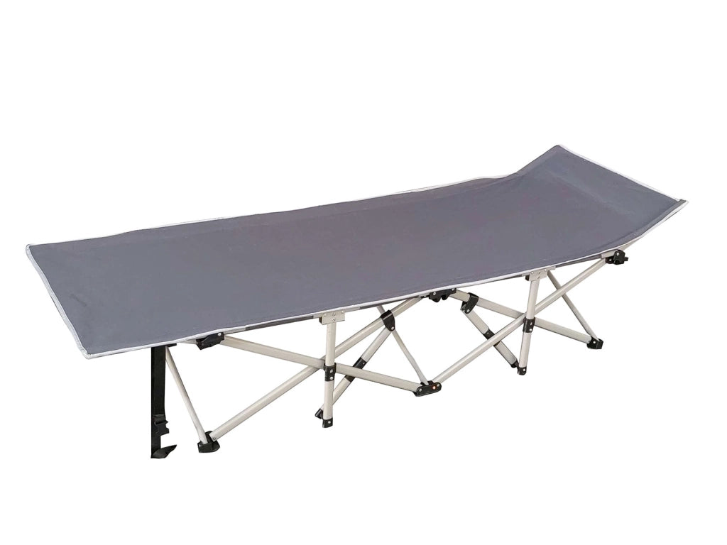 Lettino da Campeggio Pieghevole 190x70x36 cm con Sacca per Trasporto in Tessuto Oxford Grigio