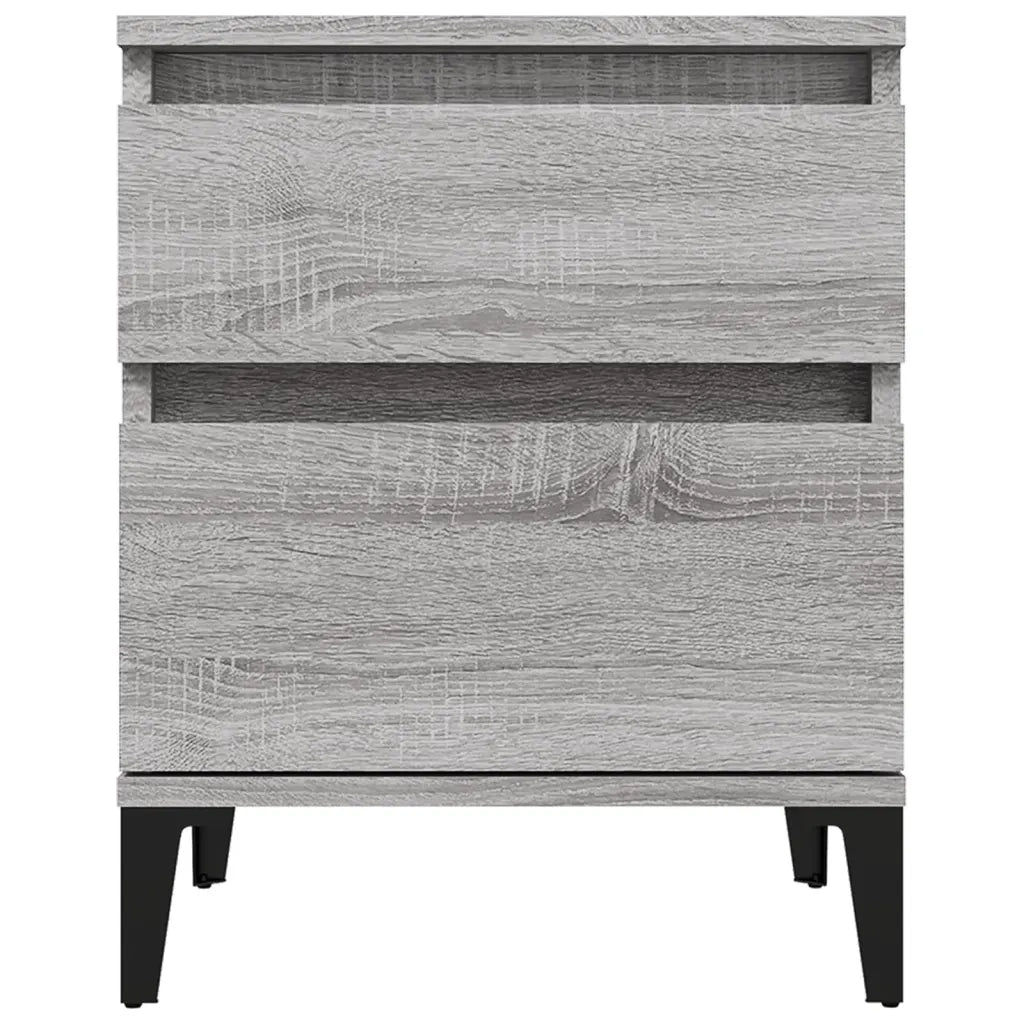 Set di 2 Comodini | Armadio da Notte | Mobiletto da notte Grigio Sonoma 40x35x50 cm