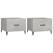 2 pz Tavolini salotto | Tavolino da caff¨¨ | Tavolino da Soggiorno Gambe in Metallo Grigio Cemento 50x50x40cm