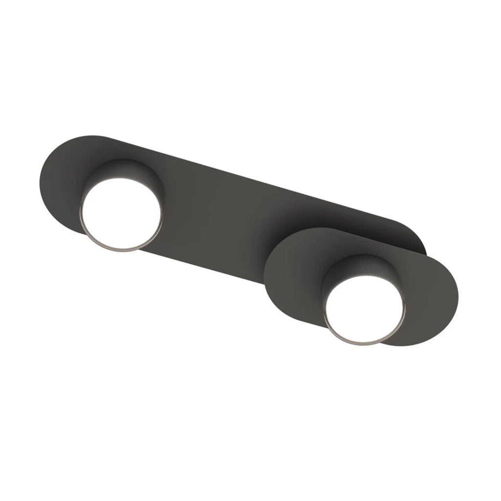 Plafoniera Minimal Marte Acciaio Nero 2 Luci Gx53 Ip20