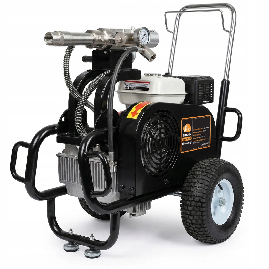 Agitatore di Vernice a Scoppio Tornado Pro RTG6 – 6.6 CV | 7.3 L/min | 3300 PSI | Tubo 15 m 3/8" | Ugello 241