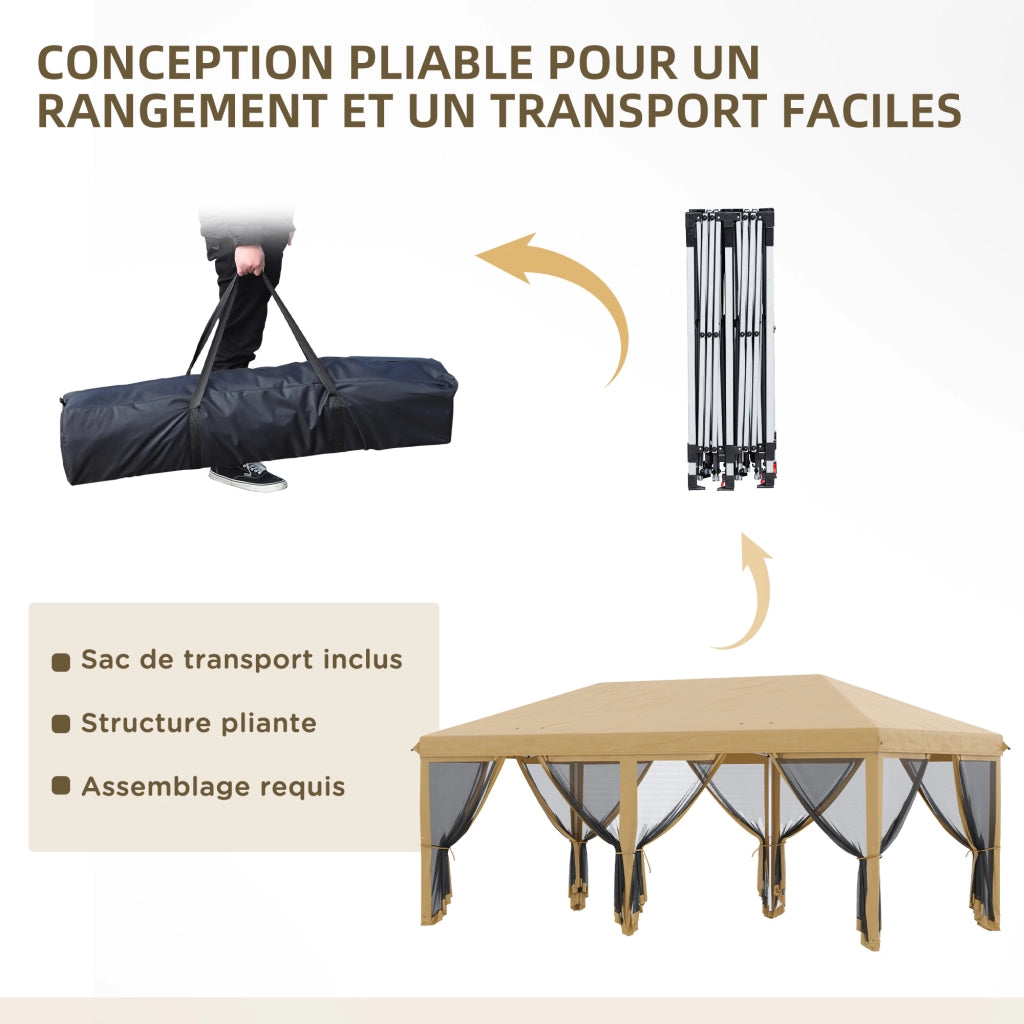 Tonnelle Barnum Pliant Pop-up ¨C Zephmum ¨C Beige Nero 6x3m
