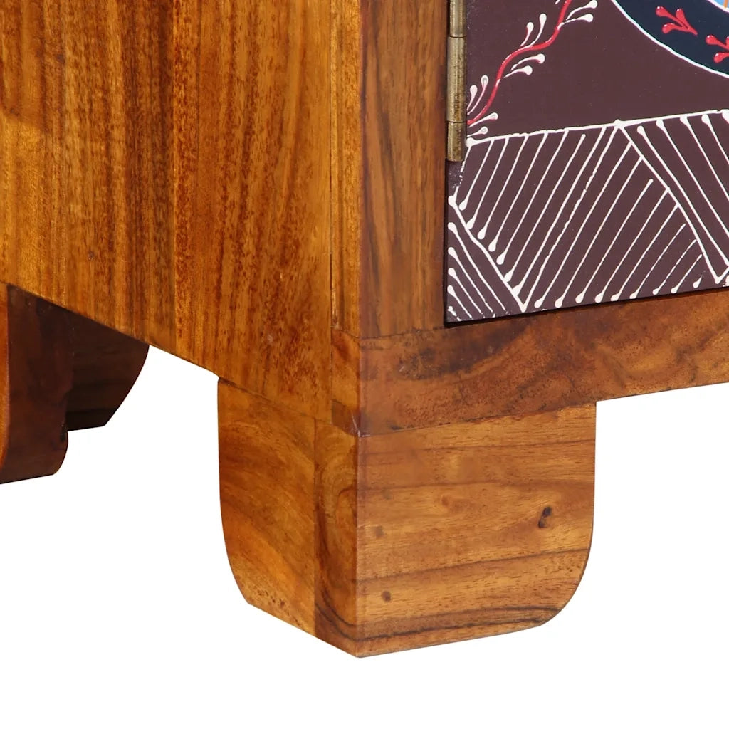 Mobile Porta TV Multicolore 90x30x45 Legno Massello di Acacia 4016505