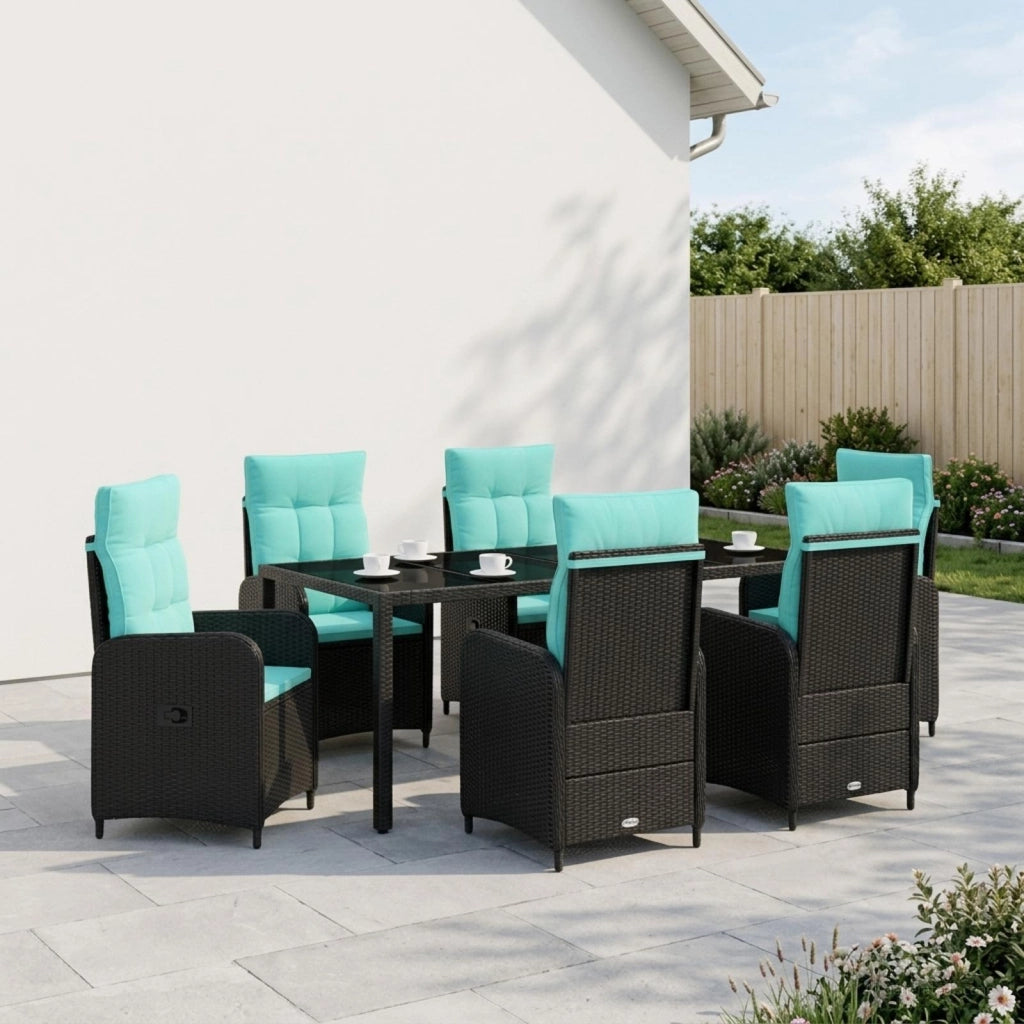 Set da pranzo per esterni 7 pz polyrattan 3422308