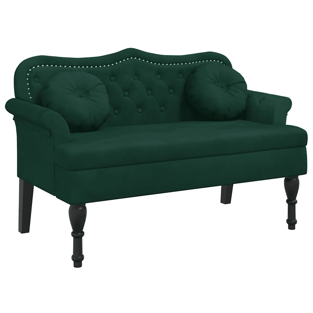 Panca con Cuscini-Sgabello-Divano Verde Scuro 120,5x65x75 cm Velluto