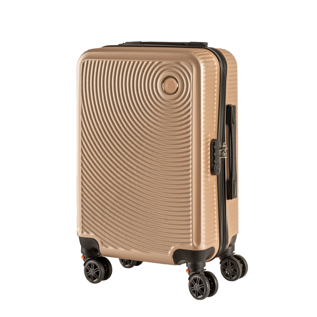 Trolley Bagaglio Mano Rigido 54x33x22 Piccolo Ultraleggero Valigia In Abs Con 4 Ruote Rimovibili Manico Chiusura Di Sicurezza Per Compagnie Low Cost Economy Zaino Da Viaggio Beige