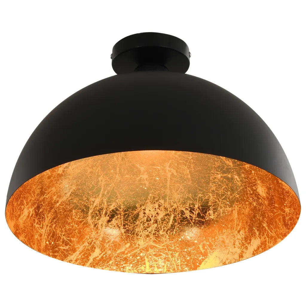 Lampadari 2 pz Nero e Oro Semi-Sferici E27 CFW2393504