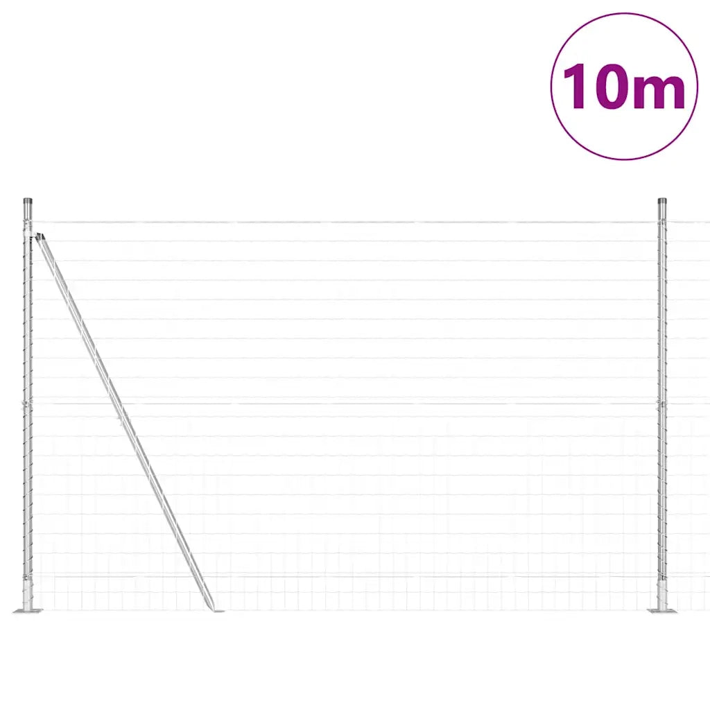 Recinzione con Posto Argento 1,6 x 10 m Acciaio