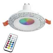 Faretto bianco tondo incasso 65mm lampada LED RGB GU10 cristalli brillantini luci negozio 230V LUCE RGBW + 3000K