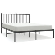 Letto matrimoniale | Letto per adulti | Giroletto con Testiera in Metallo Nero 140x190 cm
