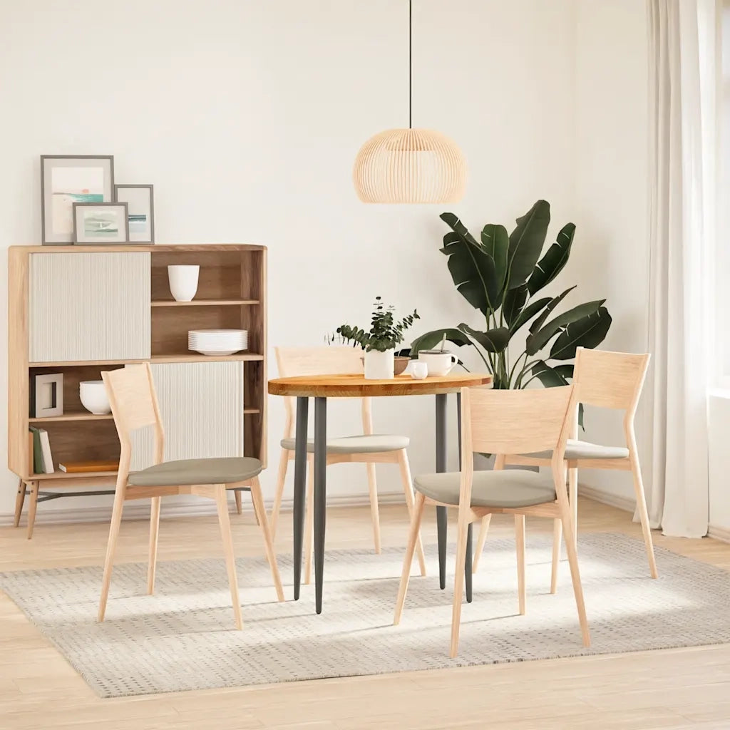 Piano Tavolo Marrone Chiaro 80x40x4 cm in Rovere Massello Ovale