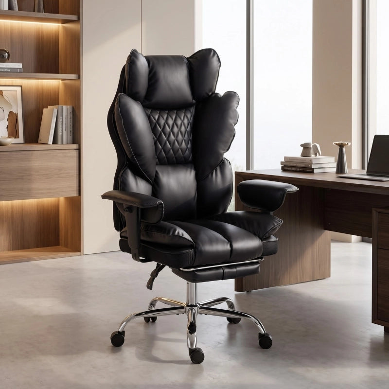 SEDIA UFFICIO Reclinabile 62 cm Similpelle Nera