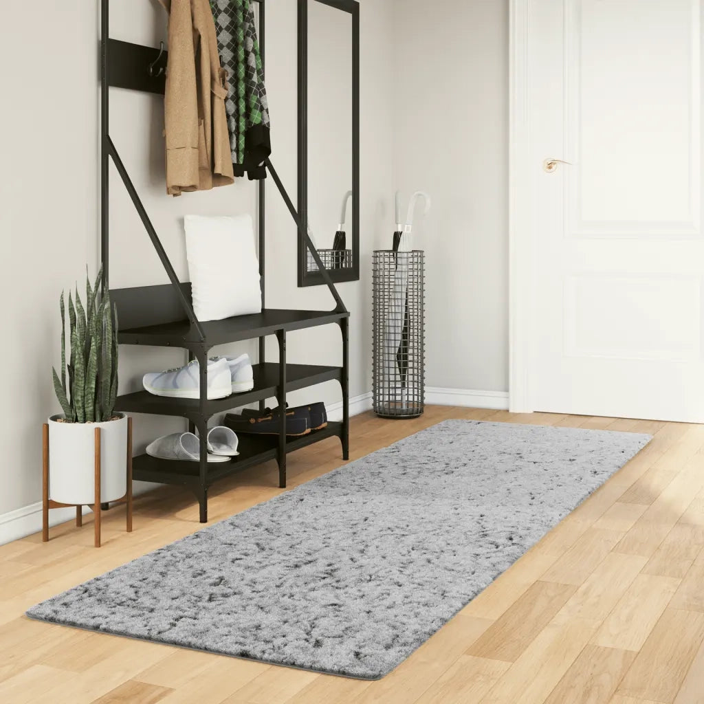 Tappeto Shaggy PAMPLONA a Pelo Lungo Moderno Grigio 80x250 cm 375253