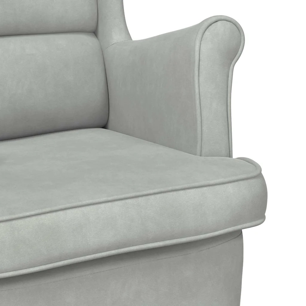 vidaXL Poltrona Grigio chiaro 71 x 92 x 91 cm Velluto