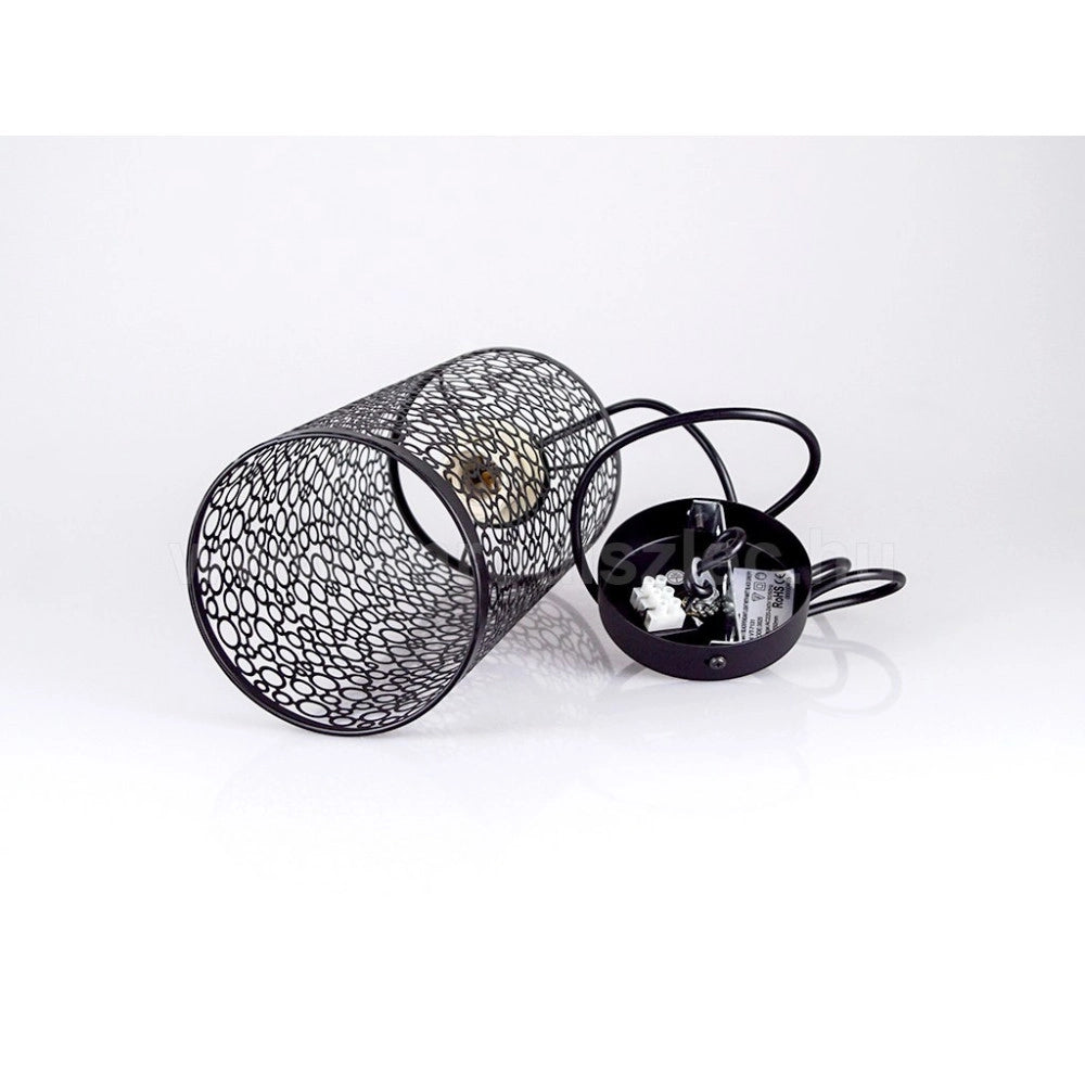 Trade Shop - Lampadario Pendente A Sospensione In Metallo Nero Matto Stile Elegante Vt-7131 -