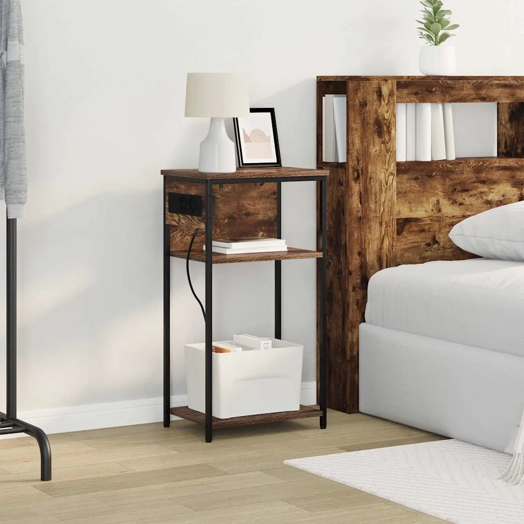 vidaXL Armadio da Notte Rovere fumo 28.1 x 40.9 x 75 cm