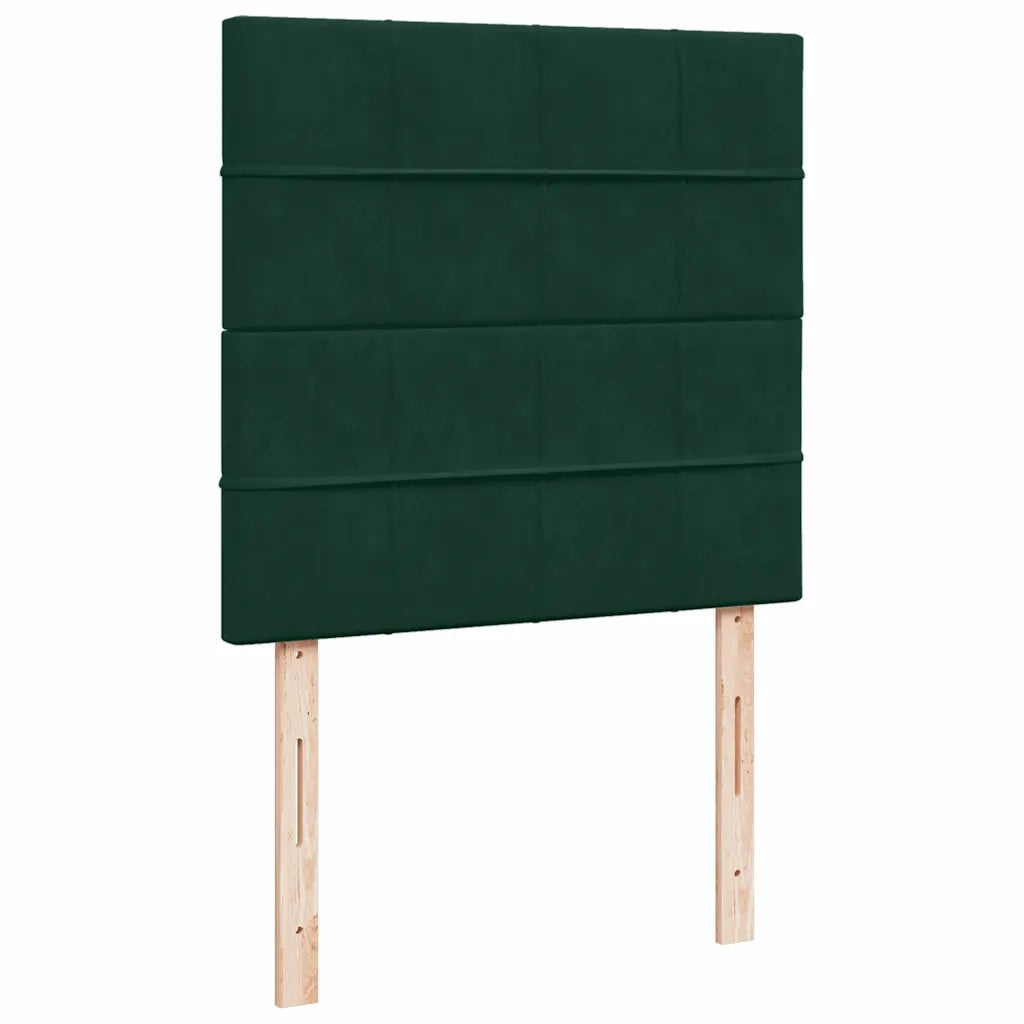 Giroletto a Molle con Materasso Verde Scuro 80x200 cm Velluto