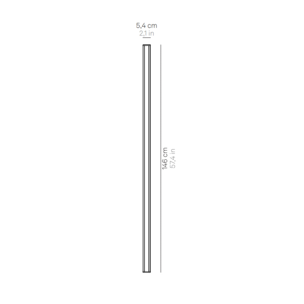 Pencil - Modulo luminoso a batteria Zafferano grande portatile e ricaricabile IP65 dimmer touch - Altezza 146cm Corten