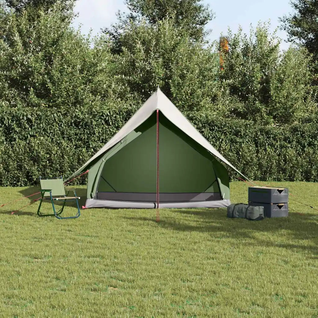 Tenda Familiare con tetto Verde e Bianco 220 x 220 x 184 cm 4100673