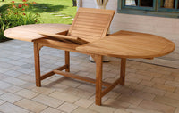 Tavolo Ovale Allungabile da Giardino 240x120 cm in Legno Teak Vorghini Alicudi