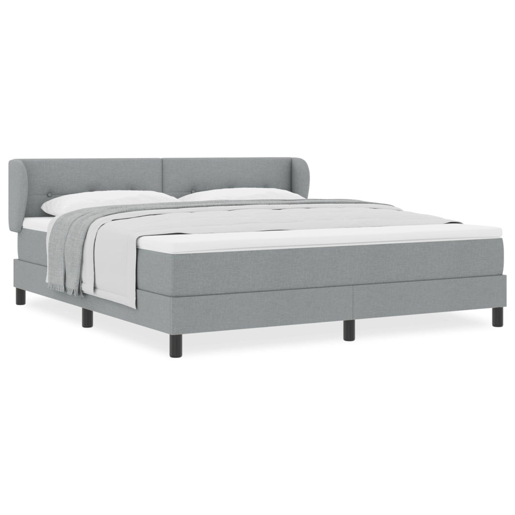 Letto Box Spring con Materasso  Grigio Chiaro 180x200 cm Tessuto