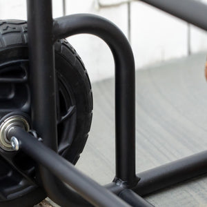 Portalegna per Camino 77x42x105 cm con Ruote in Acciaio Nero