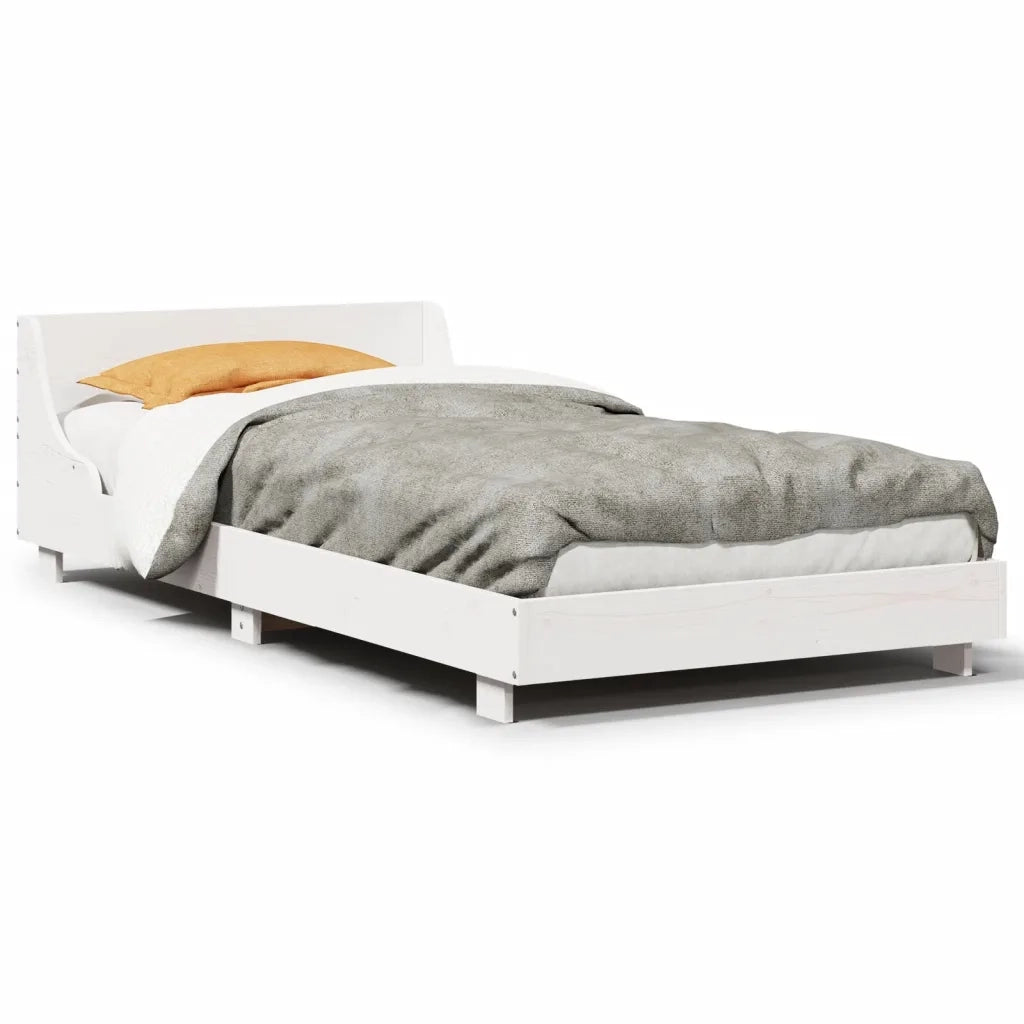 vidaXL Letto senza Materasso Bianco 90x200 cm Legno Massello di Pino