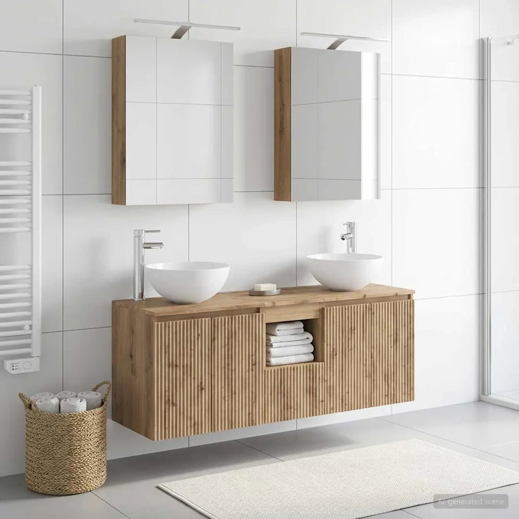 Set di Armadi da Bagno 5 pcs Rovere Artigianale 3406358