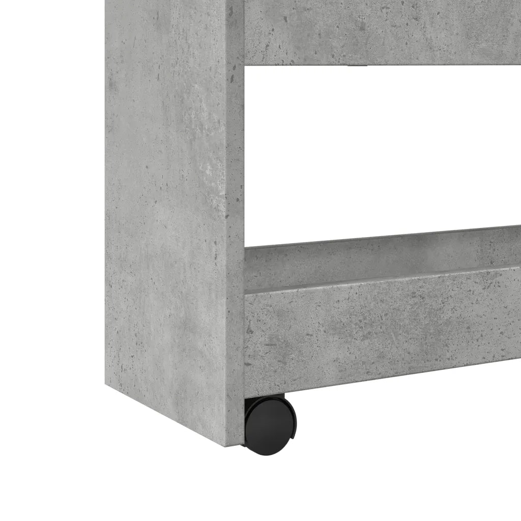 vidaXL Carrello Stretto a 4 Livelli Grigio Cemento in Truciolato