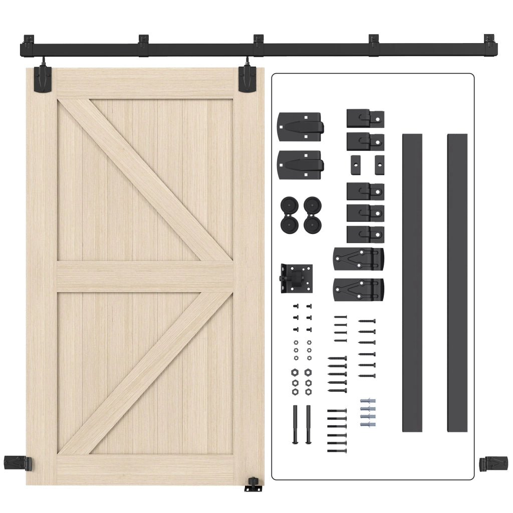 Set Ferramenta Porta Scorrevole 244 cm Nero ¨C zephmum ¨C per Ante Singole