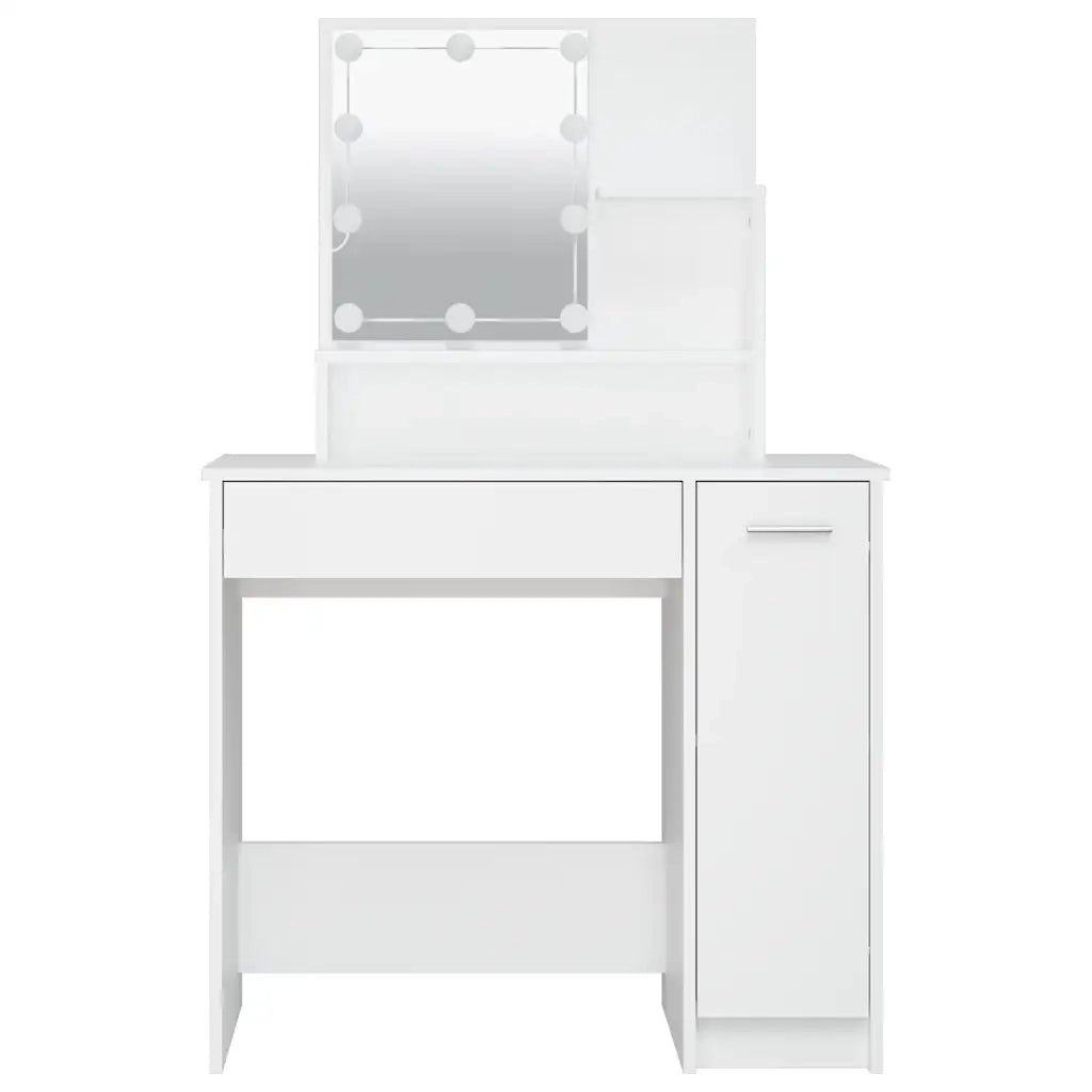 Toeletta | Tavolo da Trucco con LED Bianca 86,5x35x136 cm