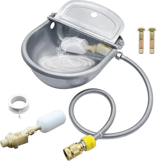 Trough automatico per animali 304 acciaio inossidabile contenitore per bere per cavallo pecora - contenitore per cibo per cavallo con tubo - valvola di flusso