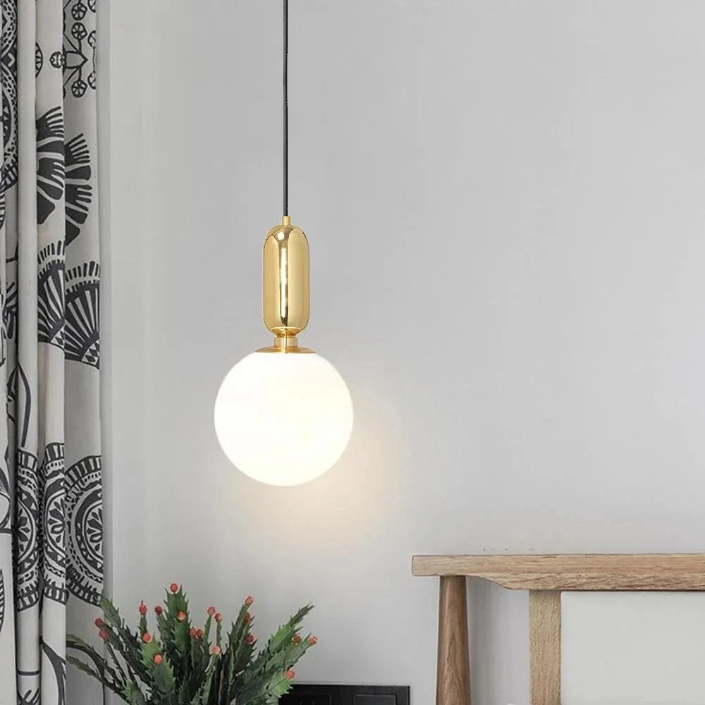Lampada Da Soffitto Pensile Di Vetro Metallico Oro Gold APP474-1CP