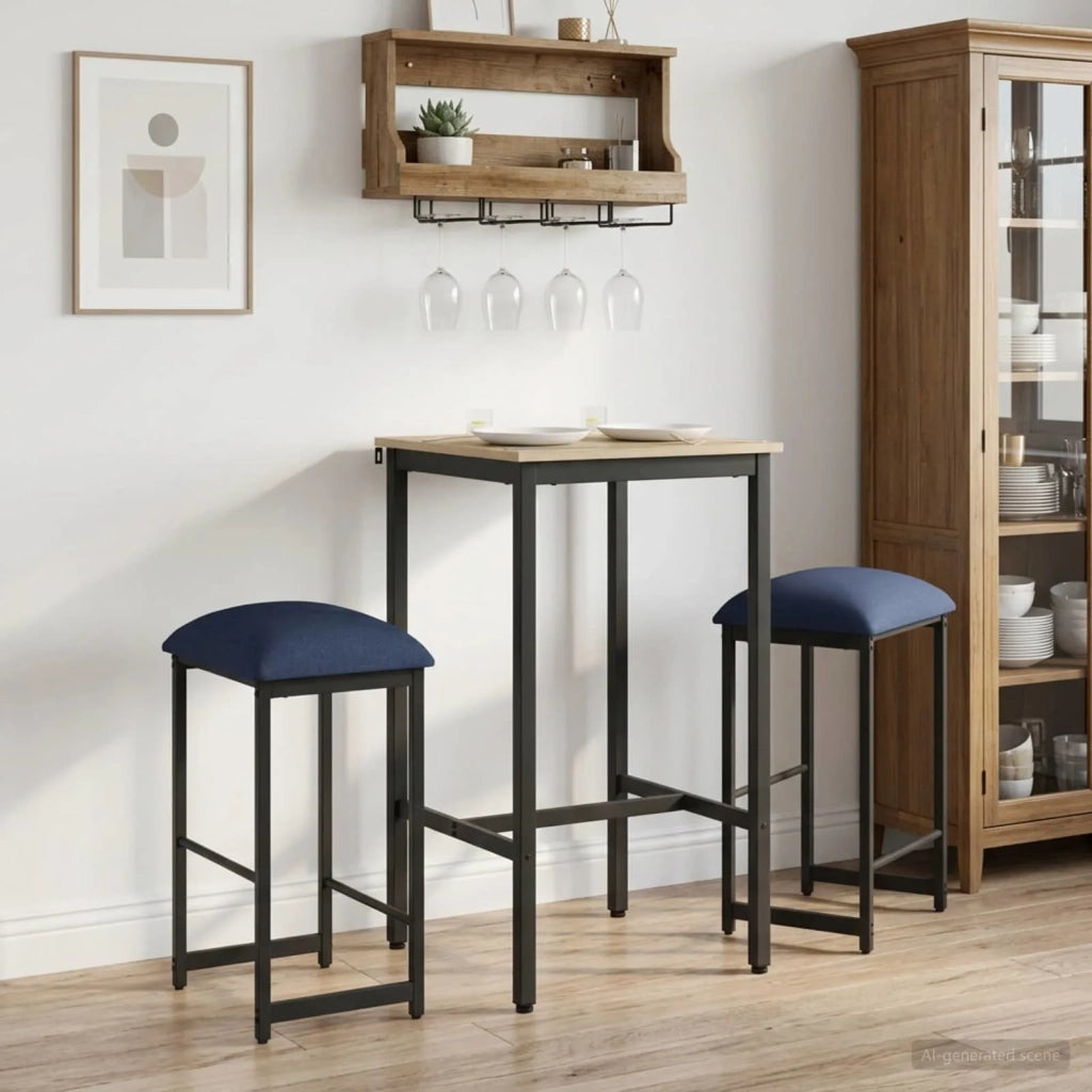 Sgabello da bar 2 pz Blu 40 x 32 x 64 cm Legno ingegnerizzato 8006216
