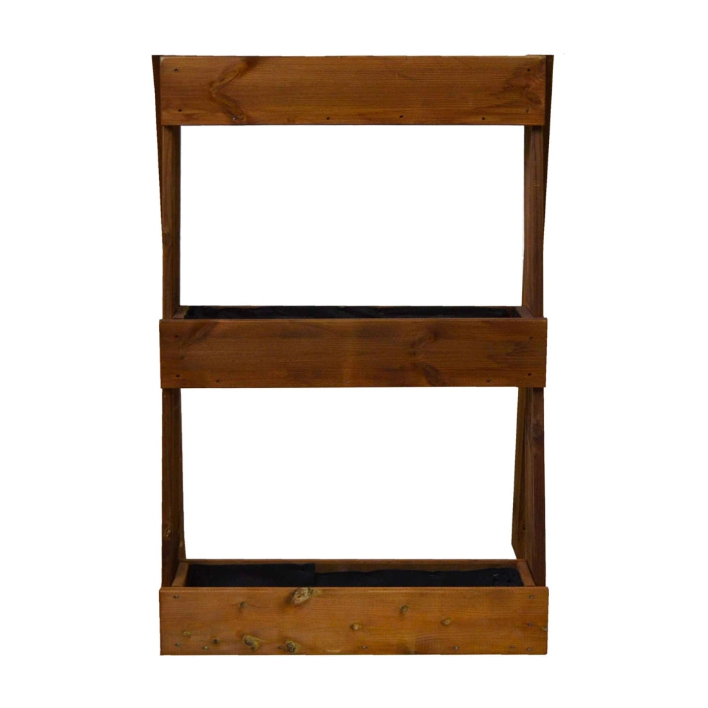 Orto Verticale Inclinato 3 Livelli 71x16,5x100 cm Ortolegno Balcony in Legno di Pino color Castagno