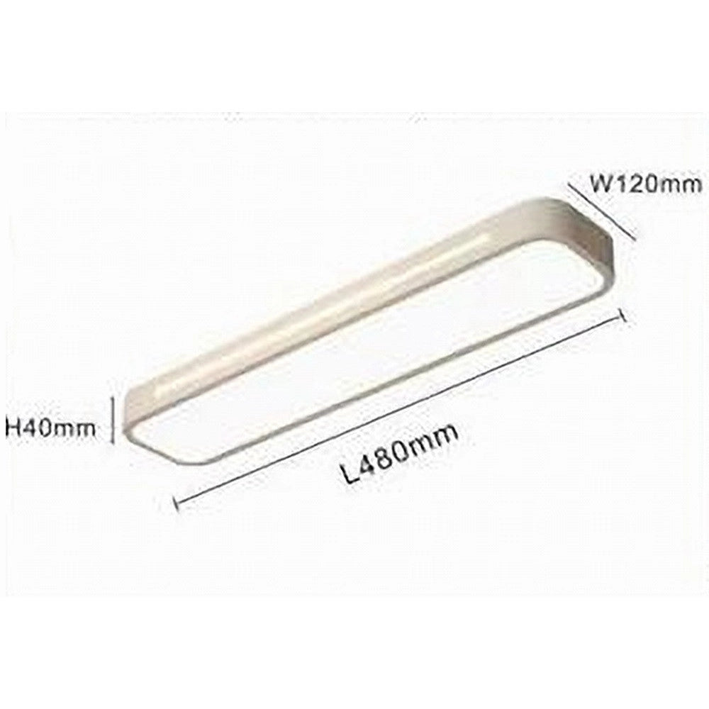 Trade Shop - Plafoniera Led 16w Moderno Bianco Soffitto Rettangolare Striscia Luce 6500k 50187 -