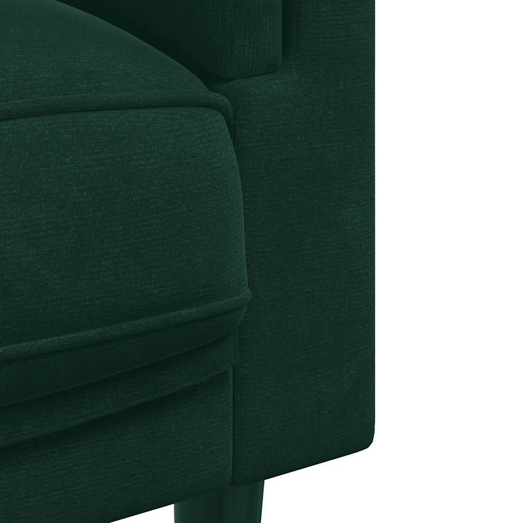 Divano a 3 Posti con Cuscini Verde Scuro in Velluto 372644