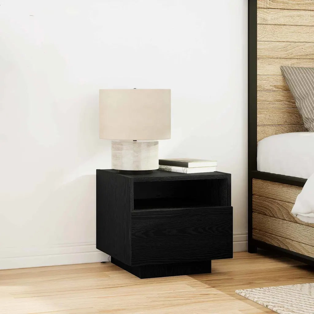 Armadio da Notte Rovere Nero 40 x 39 x 37 cm Legno multistrato 863070