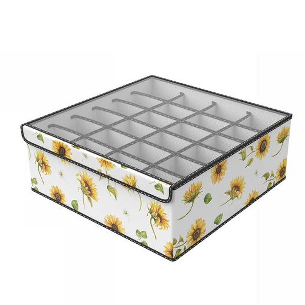 Trade Shop - Box Scatola Salvaspazio Armadio 24 Contenitori Porta Oggetti Organizer 32x32x12 -