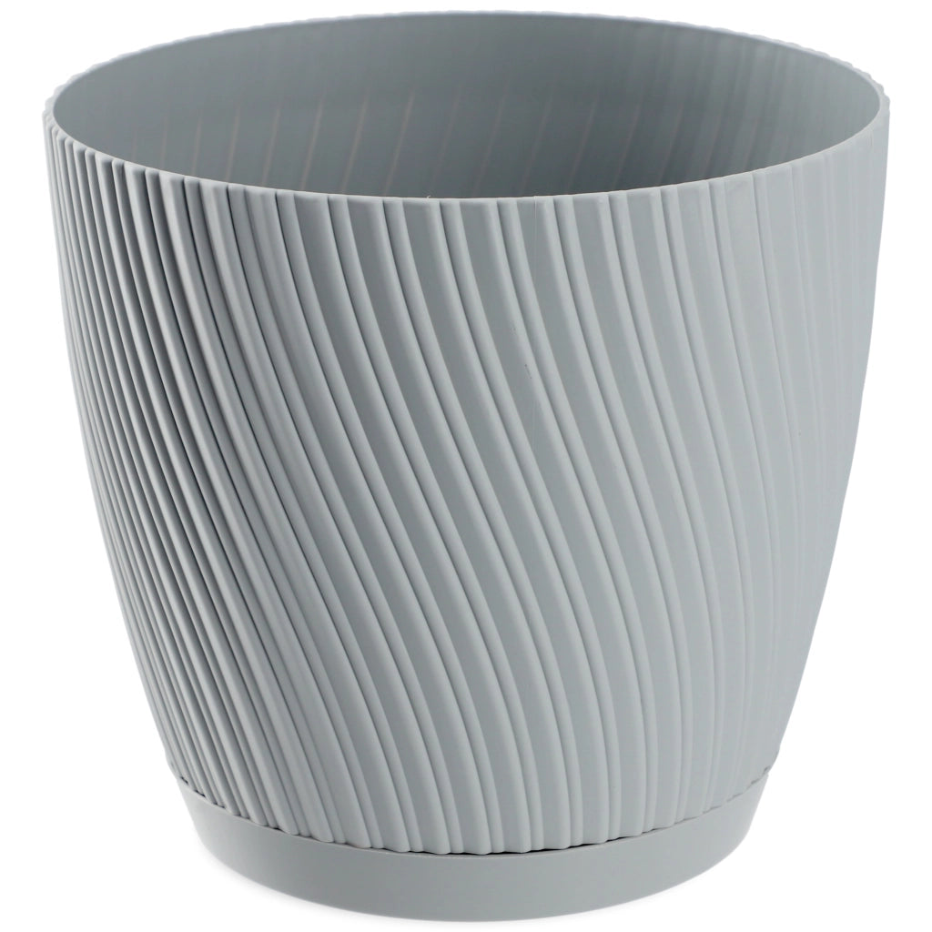 Vaso da fiori KADAX con supporto, coperchio, ciotola rotonda, 17 cm, grigio