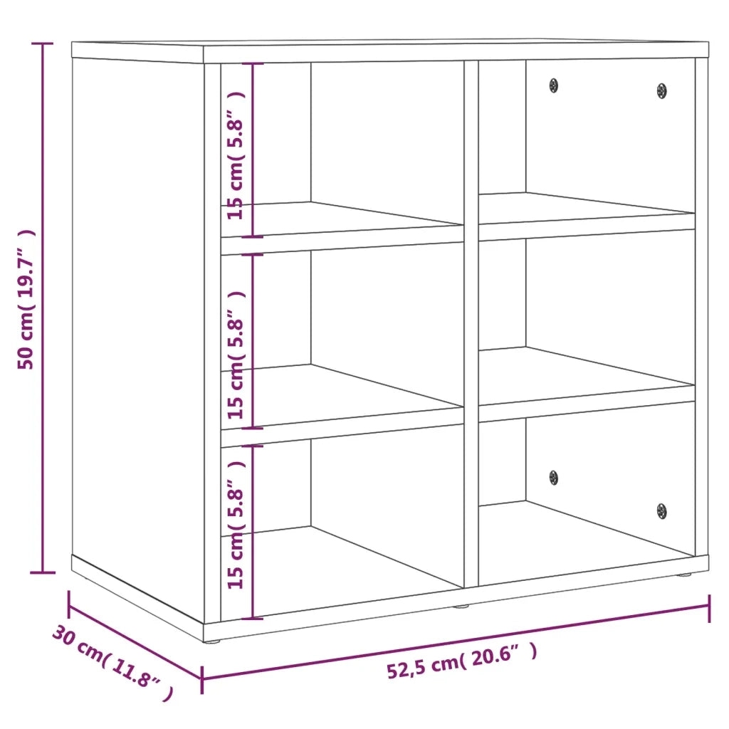 Scarpiera-Scaffale per scarpe Rovere Fumo 52,5x30x50 cm